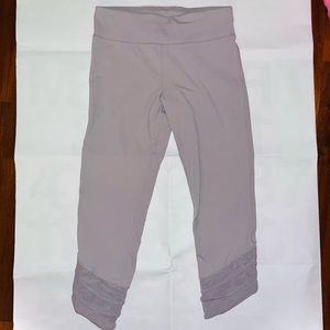 Athleta Girl Lavender Mesh Capri Leggings - size 12